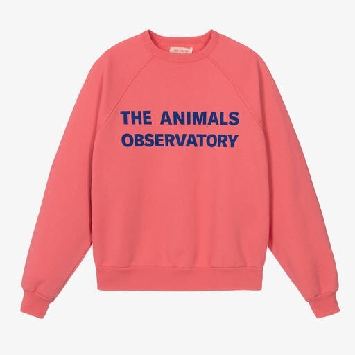 The Animals Observatory-Teen Pink Cotton Sweatshirt | Childrensalon