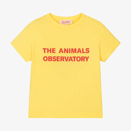 The Animals Observatory-Yellow Cotton T-Shirt | Childrensalon