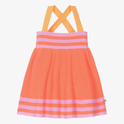 The Bonniemob-Baby Girls Pink & Orange Cotton Dress | Childrensalon