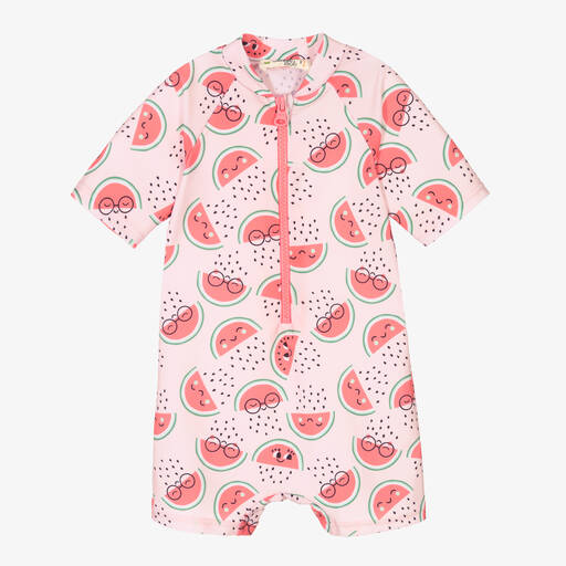 The Bonnie Mob-Pink Watermelon Sun Suit (UPF50+) | Childrensalon