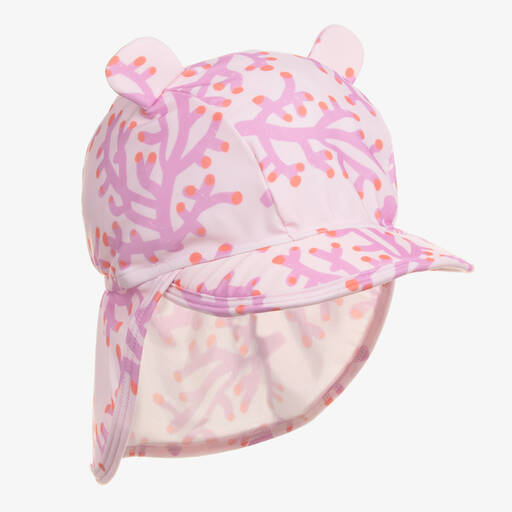 The Bonniemob-Baby Girls Pink Swim Hat (UPF 50+) | Childrensalon