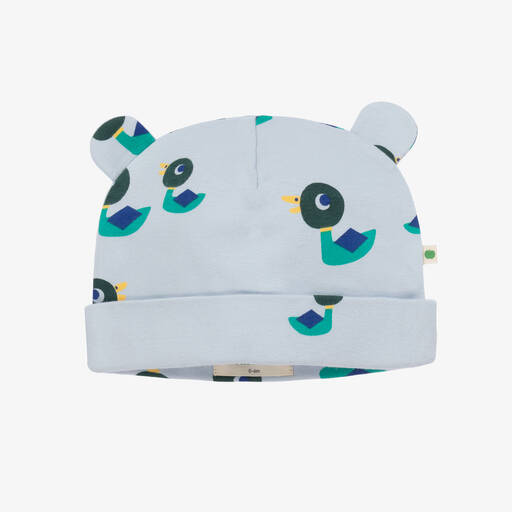 The Bonniemob-Blue Organic Cotton Duck Baby Hat | Childrensalon