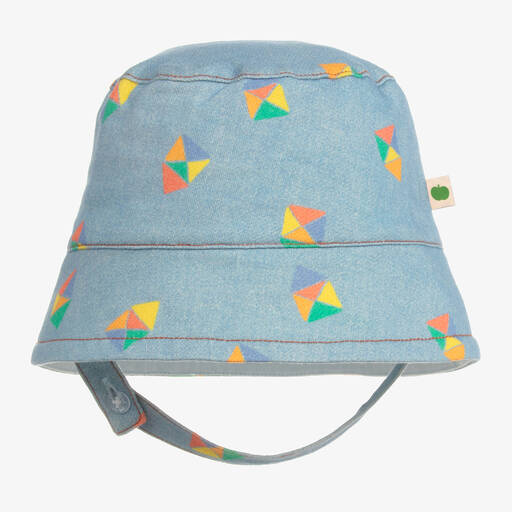 The Bonniemob-Blue Rainbow Cotton Baby Sun Hat | Childrensalon