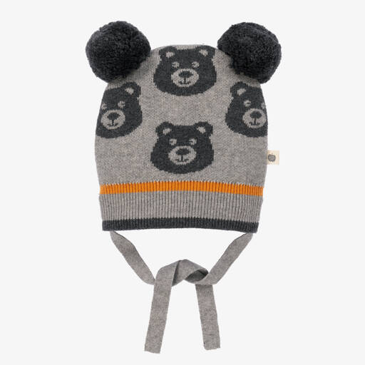 The Bonniemob-Grey Cotton & Cashmere Baby Hat | Childrensalon