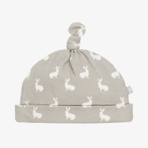 The Little Tailor-Grey & White Cotton Baby Hat | Childrensalon