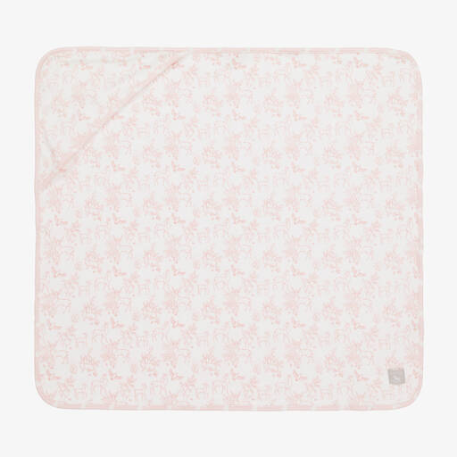 The Little Tailor-Pink Woodland Print Reversible Blanket (69cm) | Childrensalon