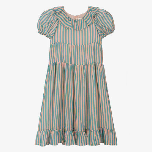 The Middle Daughter-Teen Girls Blue & Pink Striped Cotton Dress | Childrensalon