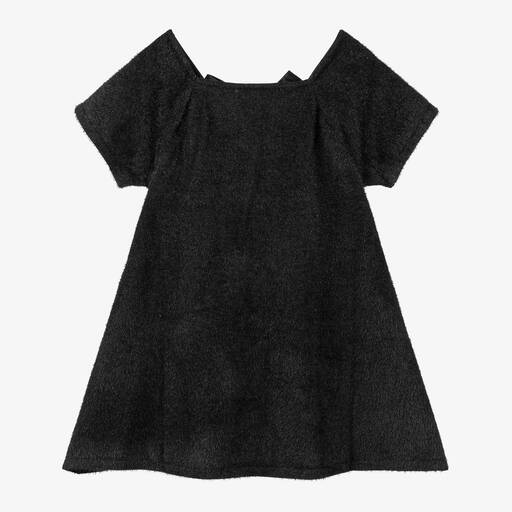 The Tiny Universe-Girls Black Knitted Bow Dress | Childrensalon