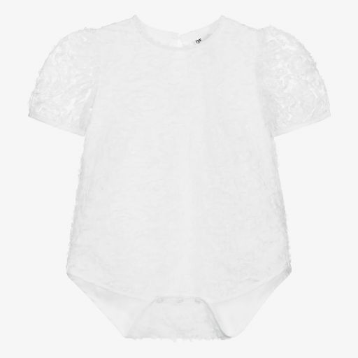 The Tiny Universe-White Floral Bodysuit | Childrensalon