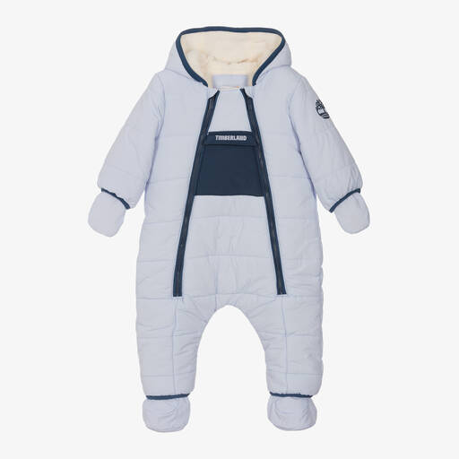 Timberland-Baby Boys Blue Padded Snowsuit | Childrensalon