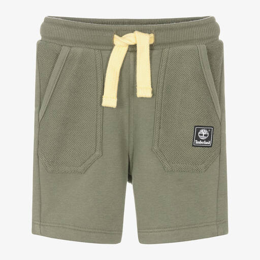 Timberland-Baby Boys Green Cotton Jersey Shorts | Childrensalon