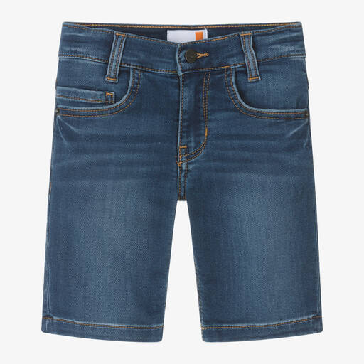 Timberland-Boys Blue Cotton Jersey Shorts | Childrensalon