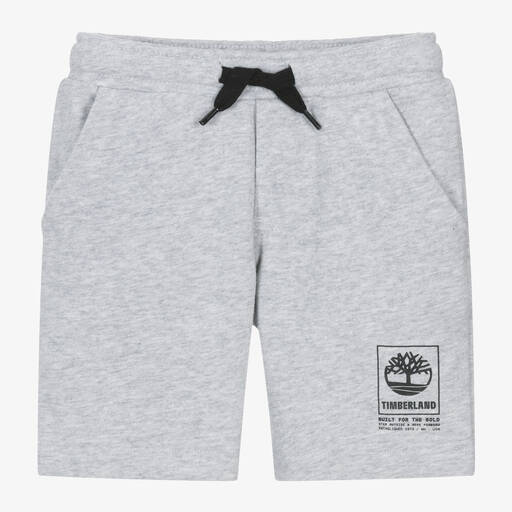 Timberland-Boys Grey Marl Cotton Shorts | Childrensalon