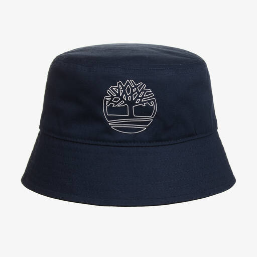 Timberland-Boys Navy Blue Cotton Bucket Hat | Childrensalon