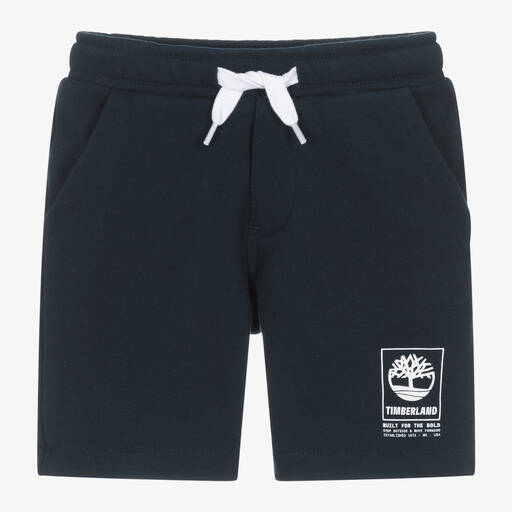 Timberland-Boys Navy Blue Cotton Shorts | Childrensalon