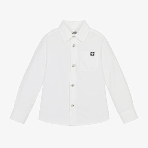 Timberland-Boys White Oxford Cotton Shirt | Childrensalon