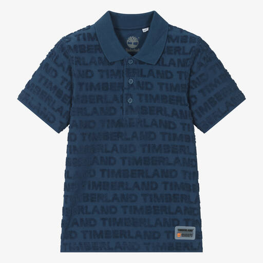 Timberland-Teen Boys Navy Blue Cotton Polo Shirt | Childrensalon