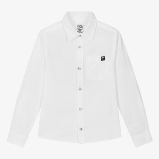 Timberland-Teen Boys White Oxford Cotton Shirt | Childrensalon