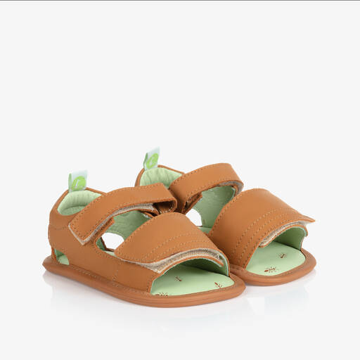 Tip Toey Joey-Brown Leather Baby Sandals | Childrensalon