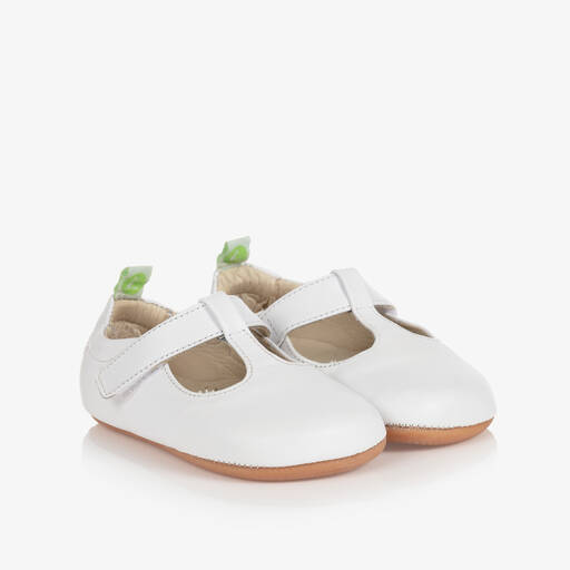 Tip Toey Joey-White Leather Baby Shoes  | Childrensalon