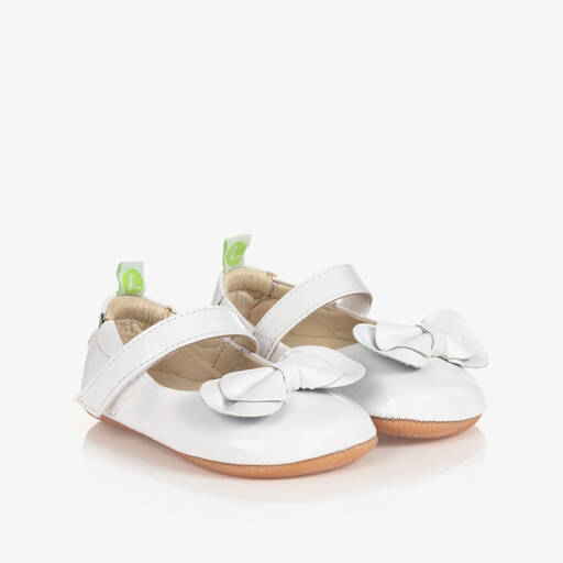 Tip Toey Joey-Chaussures blanches en cuir verni bébé  | Childrensalon