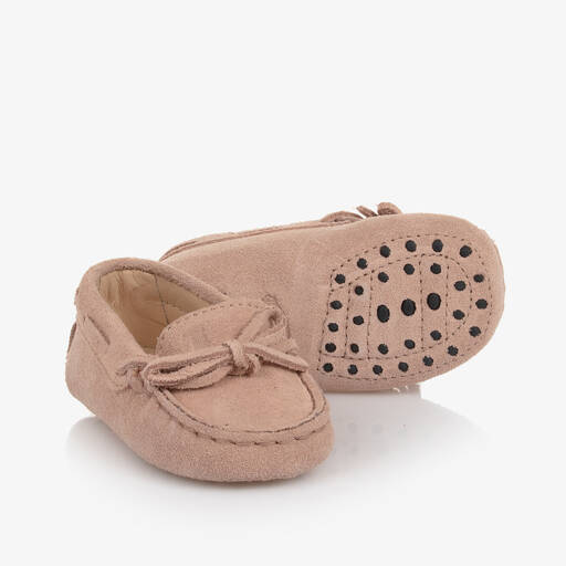 Tod's-حذاء موكاسين شامواه لون زهري لمرحلة قبل المشي  | Childrensalon