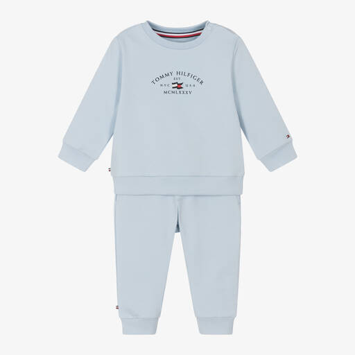 Tommy Hilfiger-بدلة رياضية قطن لون أزرق فاتح للمواليد | Childrensalon