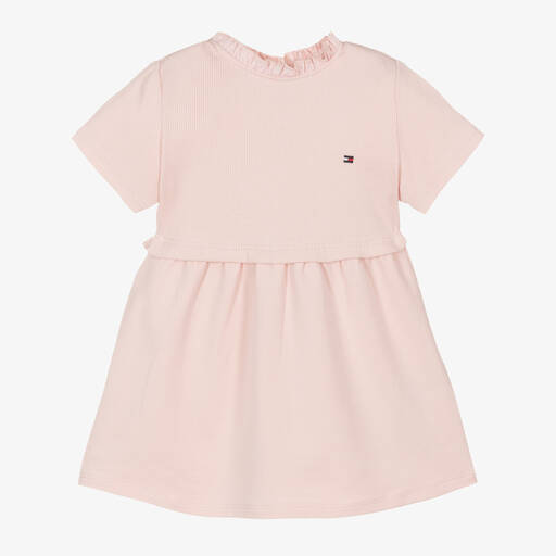 Tommy Hilfiger-Розовое платье из хлопкового джерси для малышек | Childrensalon