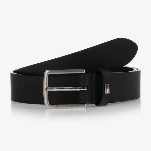 Tommy Hilfiger-Black Leather Belt | Childrensalon