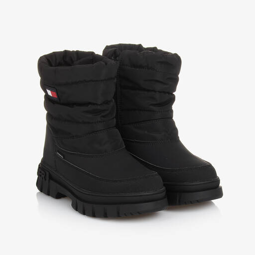 Tommy Hilfiger-Black Waterproof Snow Boots | Childrensalon