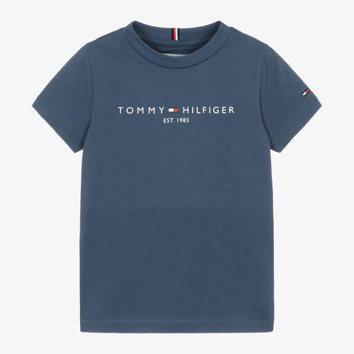 Tommy Hilfiger-Blue Cotton Jersey T-Shirt | Childrensalon