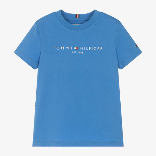Tommy Hilfiger-Blue Cotton T-Shirt | Childrensalon
