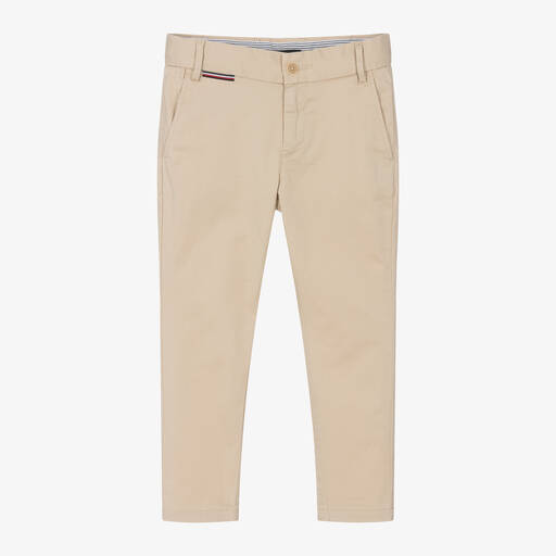 Tommy Hilfiger-Бежевые хлопковые брюки чинос для мальчиков | Childrensalon
