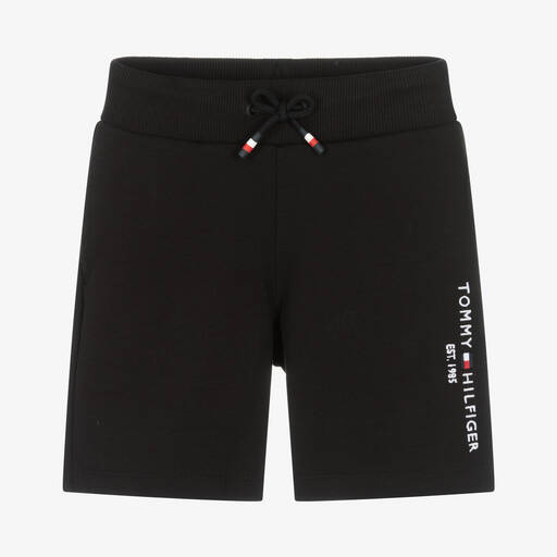 Tommy Hilfiger-Boys Black Cotton Jersey Shorts | Childrensalon