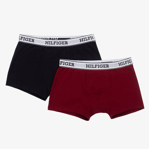 Tommy Hilfiger-Boys Blue & Red Boxer Shorts (2 Pack)  | Childrensalon