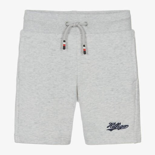 Tommy Hilfiger-Boys Grey Cotton Jersey Bermuda Shorts | Childrensalon