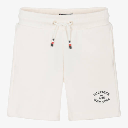 Tommy Hilfiger-Boys Ivory Organic Cotton Shorts | Childrensalon
