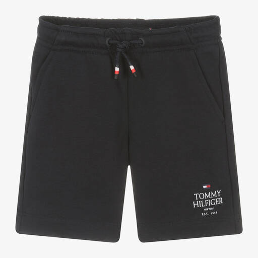 Tommy Hilfiger-Boys Navy Blue Cotton Shorts | Childrensalon