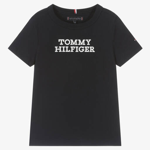 Tommy Hilfiger-تيشيرت قطن لون كحلي للأولاد | Childrensalon