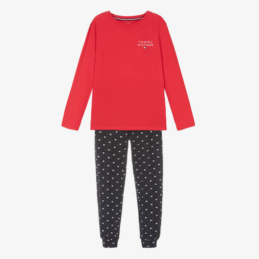 Tommy Hilfiger-Красно-синяя пижама из хлопка для мальчиков | Childrensalon