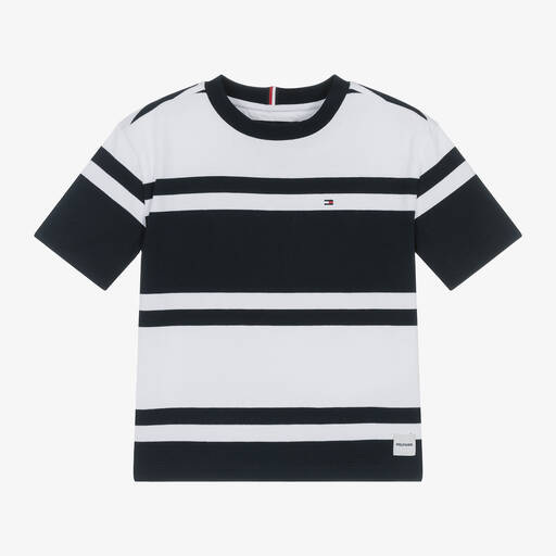 Tommy Hilfiger-T-shirt rayé en coton garçon | Childrensalon