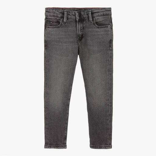 Tommy Hilfiger-Boys Washed Black Straight Fit Jeans | Childrensalon