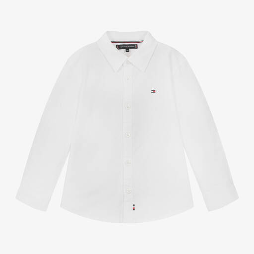 Tommy Hilfiger-Белая рубашка из хлопка оксфорд для мальчиков | Childrensalon