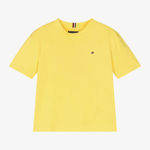 Tommy Hilfiger-Boys Yellow Cotton T-Shirt | Childrensalon