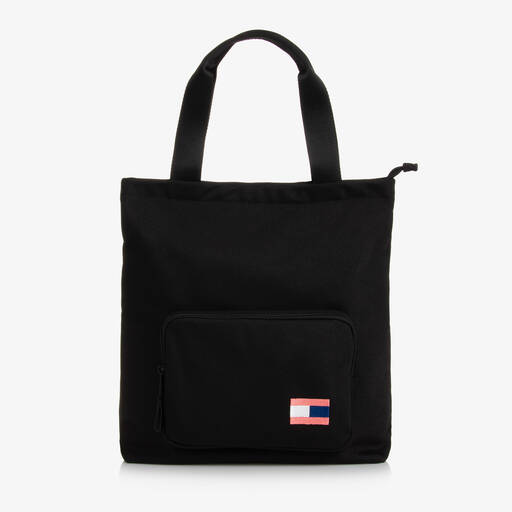 Tommy Hilfiger-Черная сумка-тоут с флажком для девочек (36см) | Childrensalon