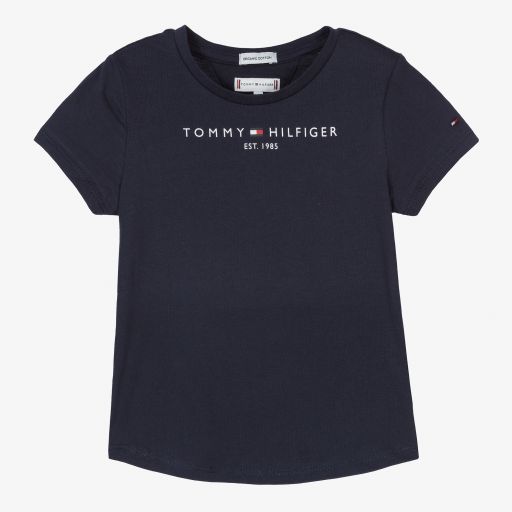 Tommy Hilfiger-تيشيرت قطن عضوي لون كحلي للبنات | Childrensalon