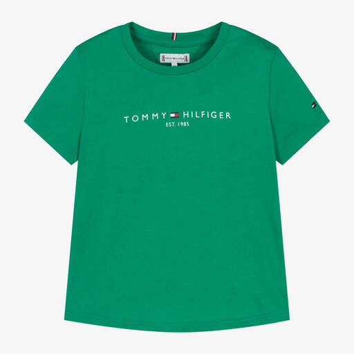 Tommy Hilfiger-Girls Green Cotton T-Shirt | Childrensalon