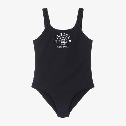 Tommy Hilfiger-Girls Navy Blue Swimsuit | Childrensalon