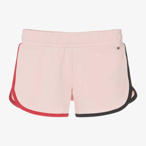 Tommy Hilfiger-Girls Pink Cotton Shorts | Childrensalon