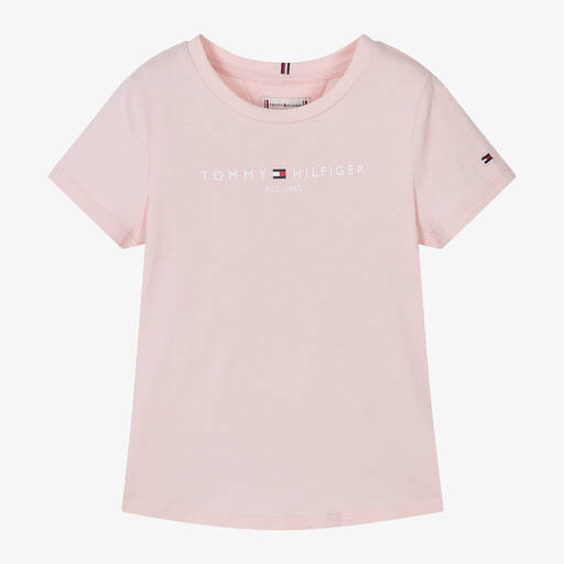 Tommy Hilfiger-Розовая хлопковая футболка для девочек | Childrensalon